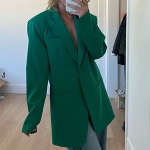 nasty gal oversized green blazer
